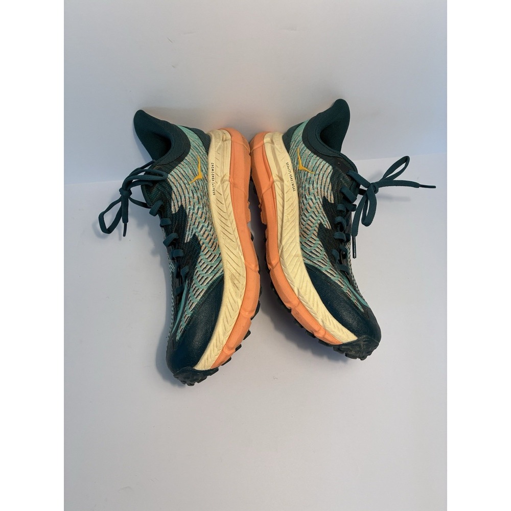 Hoka Mafate Speed 4 Trail Running Shoes‎ Vibram MegaGrip Teal Orange W 8.5 - Picture 2 of 8